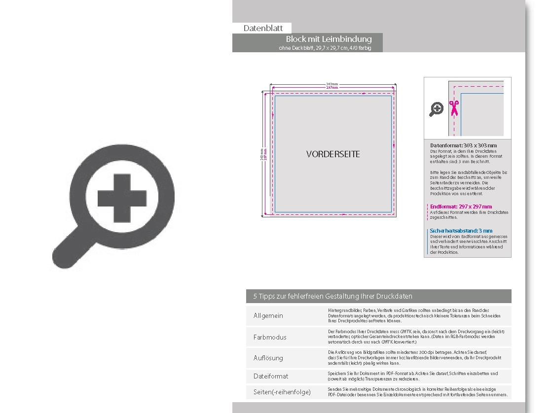 Product Bild block_mit_leimbindung__29_7_cm_x_29_7_cm__50_blatt__4_0_farbig_einseitig_bedruckt